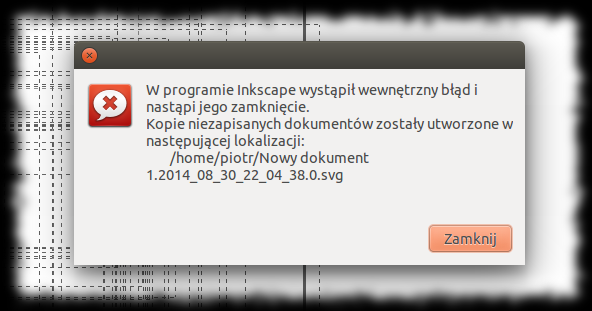 Błąd programu Inkscape często występujący przy bardziej skomplikowanych pracach
