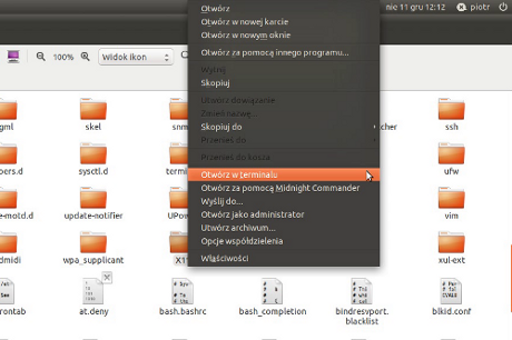 Otwórz w terminalu - nautilus-open-terminal