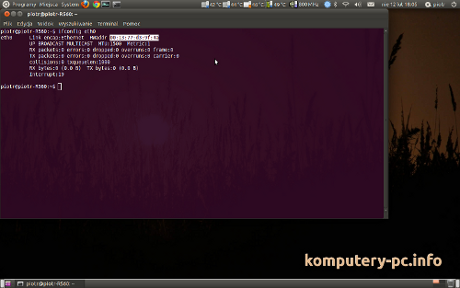 Efekt polecenia ifconfig