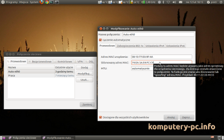 Efekt polecenia ifconfig